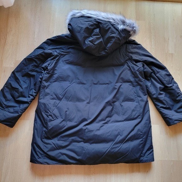 Uniqlo Women's Down Coat Hooded Faux Fur‎ Trim Black XL Down Blend Warm - Picture 4 of 12
